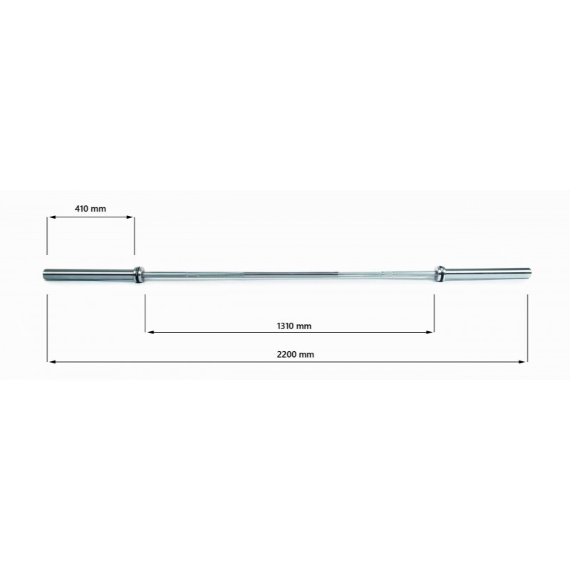 Olimpiai krómozott kétkezes rúd 220cm - 50mm - 680kg