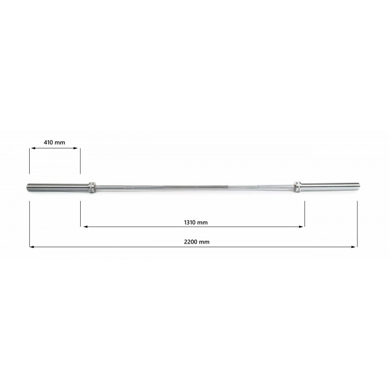 Olimpiai fekete kétkezes rúd 220cm - 50mm