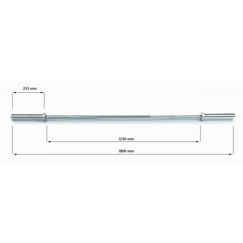 Olimpiai krómozott kétkezes rúd 180cm - 50mm