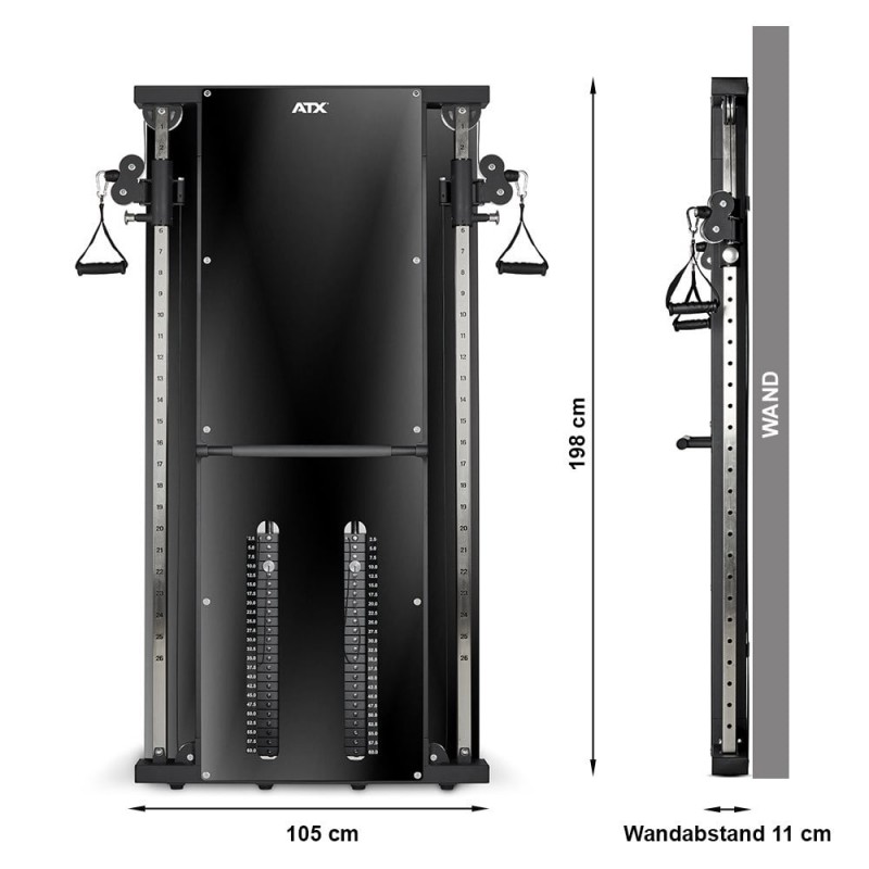 Dual Fali húzóállomás 2x60kg súlyblokkal - 11cm vastagságban