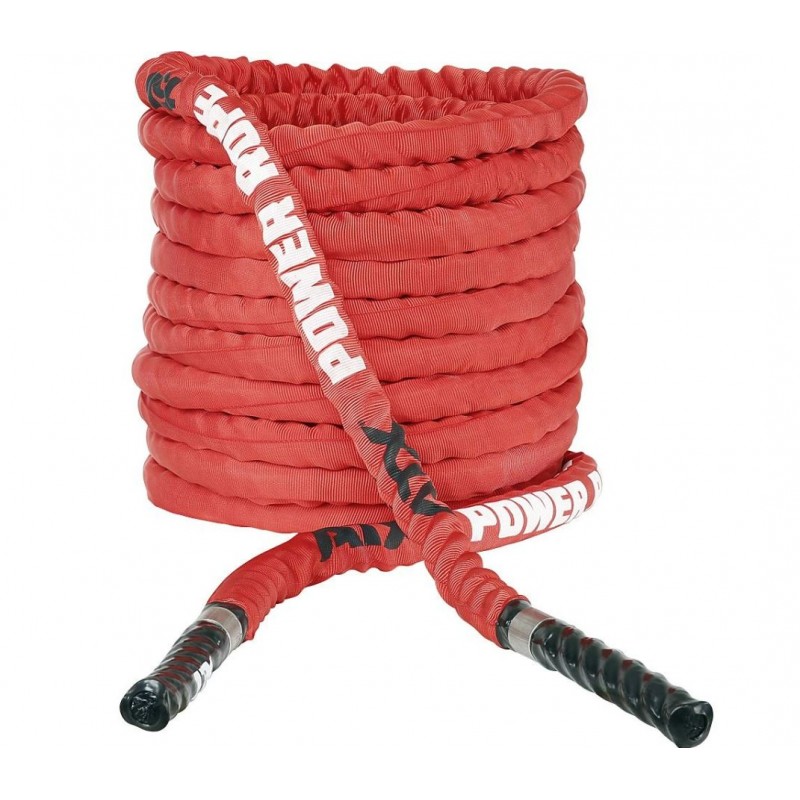 Nylon-al bevont battle rope edzőkötél 15m - piros